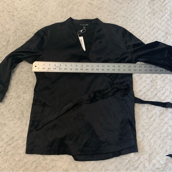 Eileen Fisher Silk Blend V-Neck Black Wrap Top NWT - Picture 5 of 6